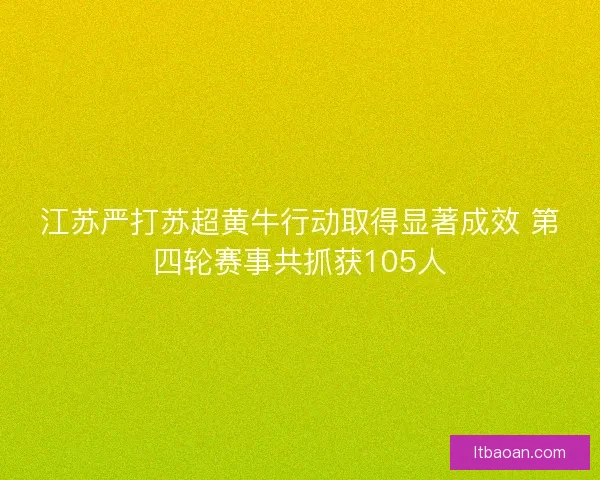 江苏严打苏超黄牛行动取得显著成效 第四轮赛事共抓获105人